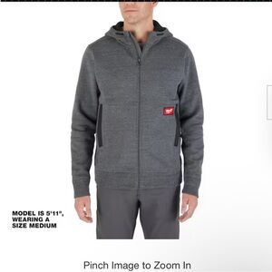 Milwaukee Grey Gridiron Full Zip Hoodie Size XL